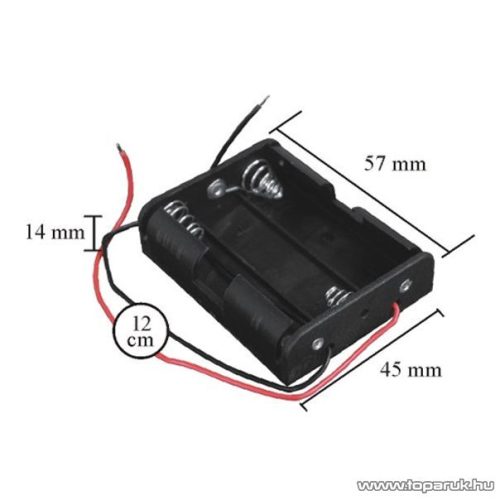 neXus Műanyag elemtartó, 3 db AA (ceruzaelemhez), 10 db / csomag (05344)
