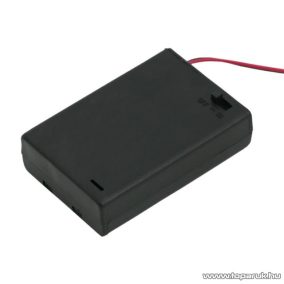   neXus Műanyag elemtartó, 3 db AA (ceruzaelemhez) kapcsolóval, fedőlappal, 5 db / csomag (05347)