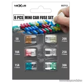   neXus Késes biztosíték egységcsomag 5A, 10A, 15A, 20A, 25A, 30A, 6 db / csomag (05712)