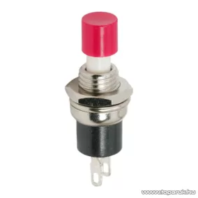   Nyomógomb, 1 áramkör, 1,5A-250V, OFF-(ON), piros, 5 db / csomag (09005PI)