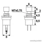  Nyomógomb, 1 áramkör, 1,5A-250V, OFF-(ON), piros, 5 db / csomag (09005PI)