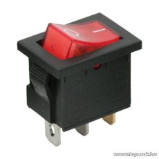Billenő kapcsoló, 1 áramkör, 6A-250V, OFF-ON, piros világítással, 5 db / csomag (09019PI)