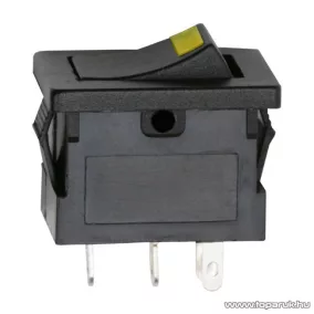   Billenő kapcsoló, 1 áramkör, 15A-12VDC, OFF-ON, sárga LED-el, 5 db / csomag (09027SA)