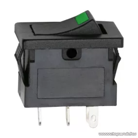   Billenő kapcsoló, 1 áramkör, 15A-12VDC, OFF-ON, zöld LED-el, 5 db / csomag (09027ZO)