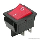   Billenő kapcsoló, 1 áramkör, 16A-250V, OFF-ON, piros világítással, 5 db / csomag (09029PI)