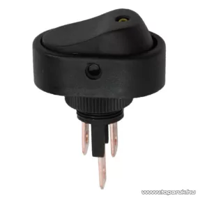   Billenő kapcsoló, 1 áramkör, 20A-12VDC, OFF-ON, sárga LED-el, 5 db / csomag (09047SA)