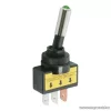 Karos kapcsoló, 1 áramkör, 20A-12VDC, OFF-ON, zöld LED-el, 2 db / csomag (09058ZO)