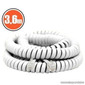   neXus Spirál telefonvezeték, 4P/4C, 3,6 m, fehér, 5 db / csomag (20104)