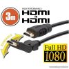 neXus Professzionális HDMI kábel, 3 m, hajlítható csatlakozóval, bliszterrel (20398) - megszűnt termék: 2015. november