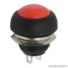 Nyomógomb, 1 áramkör, 1A-250V, OFF-(ON), piros, 5 db / csomag (09044PI)