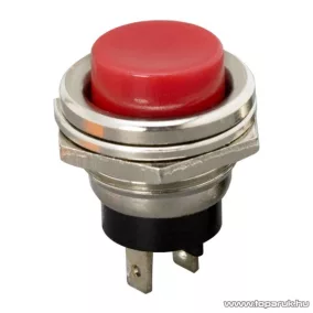   Nyomógomb, 1 áramkör, 2A-250V, ON-(OFF), piros, 5 db / csomag (09066PI)