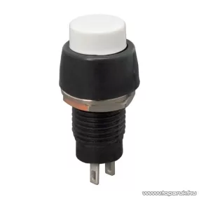   Nyomógomb, 1 áramkör, 2A-250V, OFF-(ON), fehér, 5 db / csomag (09067FE)
