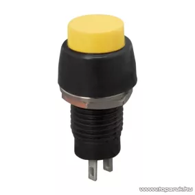   Nyomógomb, 1 áramkör, 2A-250V, OFF-(ON), sárga, 5 db / csomag (09067SA)