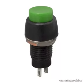   Nyomógomb, 1 áramkör, 2A-250V, OFF-(ON), zöld, 5 db / csomag (09067ZO)