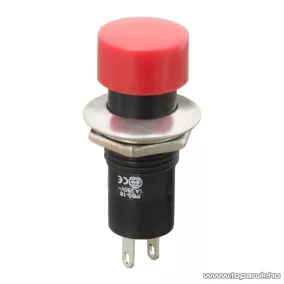   Nyomógomb, 1 áramkör, 1A-250V, OFF-(ON), piros, 10 db / csomag (09075PI)