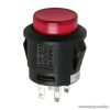 Nyomógomb, 1 áramkör, 15A-250V, AC, OFF-(ON), piros világítással, 2 db / csomag (09089PI) - készlethiány