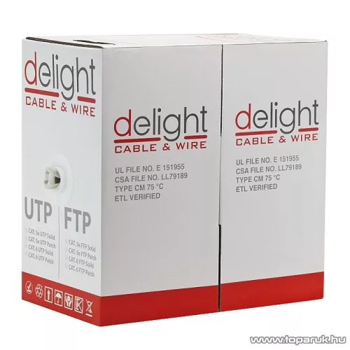 Delight UTP Cat.5e vezeték, tömör belső erek, 305 m / doboz (20016)