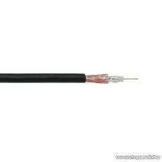 Koax kábel, RG 59, B/U Cu, 75 ohm, fekete, 100 m/tekercs (20019)
