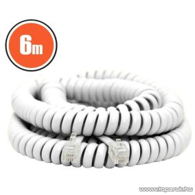 neXus Spirál telefonvezeték, 4P/4C, 6 m, fehér (20105)