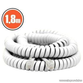   neXus Spirál telefonvezeték, 4P/4C, 1,8 m, fehér, 5 db / csomag (20113)