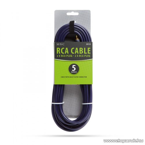 MNC RCA kábel, 2 x RCA dugó - 2 x RCA dugó, 5 m (20155)