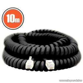 neXus Spirál telefonvezeték, 4P/4C, 10 m, fekete (20181)