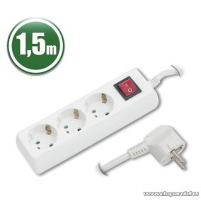   neXus 3-as hálózati elosztó kapcsolóval, gyerekzárral, 250V, 10/16A, 1,5 m (20221)