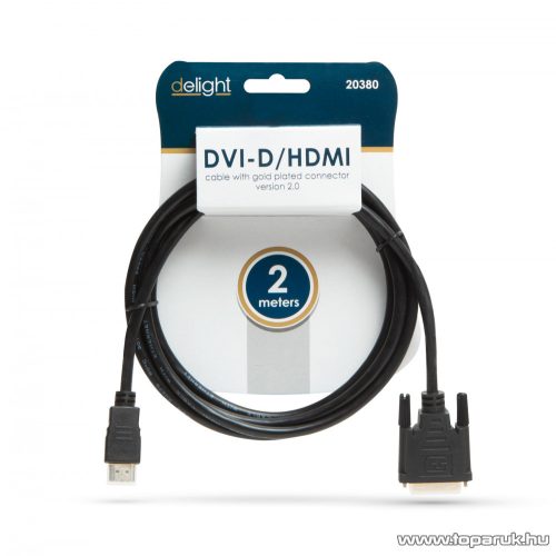 delight DVI-D / HDMI kábel, 2 m, aranyozott csatlakozóval (20380)