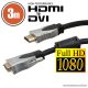 delight Professzionális DVI-D / HDMI kábel, 3 m, aranyozott csatlakozóval, bliszterrel (20385)