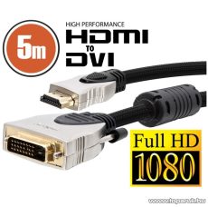 neXus Professzionális DVI-D / HDMI kábel, 5 m, aranyozott csatlakozóval, bliszterrel (20386)