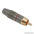   RCA dugó, aranyozott csatlakozó, max. 6 mm-es kábelhez, piros, jelölőgyűrűvel (05087PI)