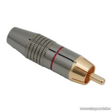 RCA dugó, aranyozott csatlakozó, max. 6 mm-es kábelhez, piros, jelölőgyűrűvel (05087PI)