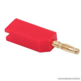   Banán dugó, aranyozott csatlakozás, max. 4mm-es kábelhez, piros, 10 db / csomag (05171PI)