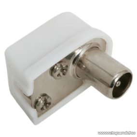   TV koax dugó csatlakozó, 90 fok-os rövid kivitel, fehér, 10 db / csomag (05003)