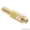RCA aljzat, aranyozott, max. 6 mm-es kábelhez, sárga, 10 db / csomag (05086SA)
