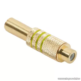   RCA aljzat, aranyozott, max. 6 mm-es kábelhez, sárga, 10 db / csomag (05086SA)