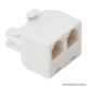 6P4C Y elosztó, 1 dugó - 2 aljzat, fehér, 10 db / csomag (05219)