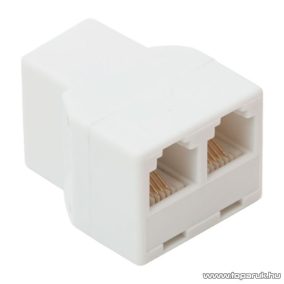   6P4C Y elosztó, 1 aljzat - 2 aljzat, fehér, 5 db / csomag (05218)