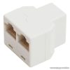8P8C Y elosztó, 1 aljzat - 2 aljzat, fehér, 10 db / csomag (05386)