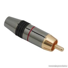 RCA dugó, aranyozott csatlakozó, max. 8 mm-es kábelhez, jelölőgyűrűvel, piros (05324PI)