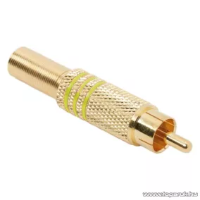   RCA dugó, aranyozott, max. 6 mm-es kábelhez, sárga, 10 db / csomag (05084SA)