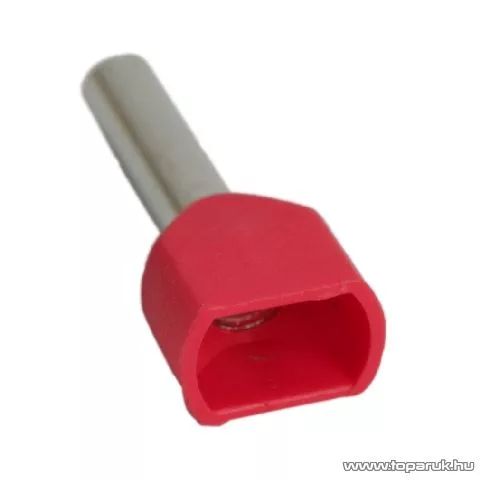 Érvéghüvely, 2 x 1,0 mm2-es vezetékekhez, piros, 100 db / csomag (05722)