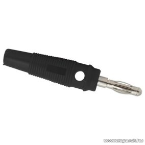   Banán dugó, gumírozott, max. 3mm-es kábelhez, fekete, 10 db / csomag (05090FK)