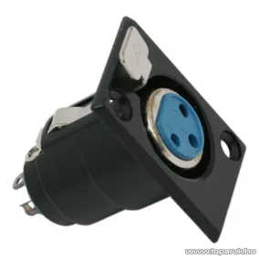   XLR aljzat csatlakozó, 3 pólusú, beépíthető, fekete, 10 db / csomag (05195)