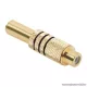 RCA aljzat, aranyozott, max. 6 mm-es kábelhez, fekete, 10 db / csomag (05086FK)
