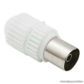   TV koax aljzat csatlakozó, rövid kivitel, fehér, 10 db / csomag (05005)