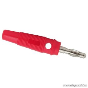   Banán dugó, gumírozott, max. 3mm-es kábelhez, piros, 10 db / csomag (05090PI)