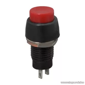   Nyomógomb, 1 áramkör, 2A-250V, OFF-(ON), piros, 5 db / csomag (09067PI)