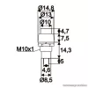 Nyomógomb, 1 áramkör, 2A-250V, OFF-(ON), piros, 5 db / csomag (09067PI)
