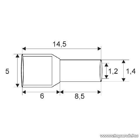 Érvéghüvely, 2 x 0,5 mm2-es vezetékekhez, fehér, 100 db / csomag (05720)